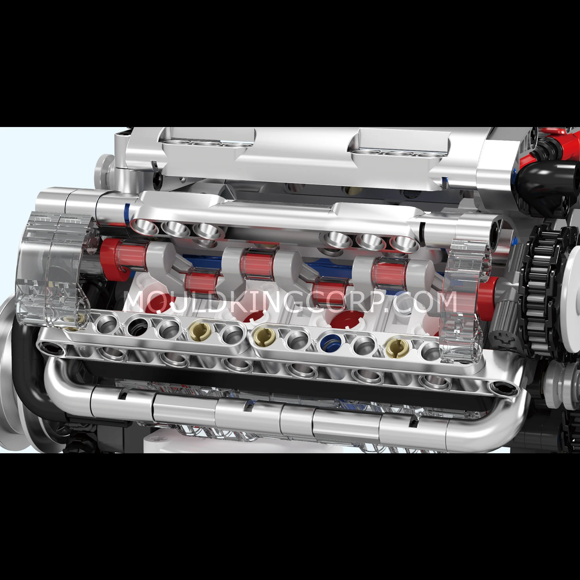 Mould King 10088 Motorised V8 Engine Building Set | 535 Pcs - Image 4