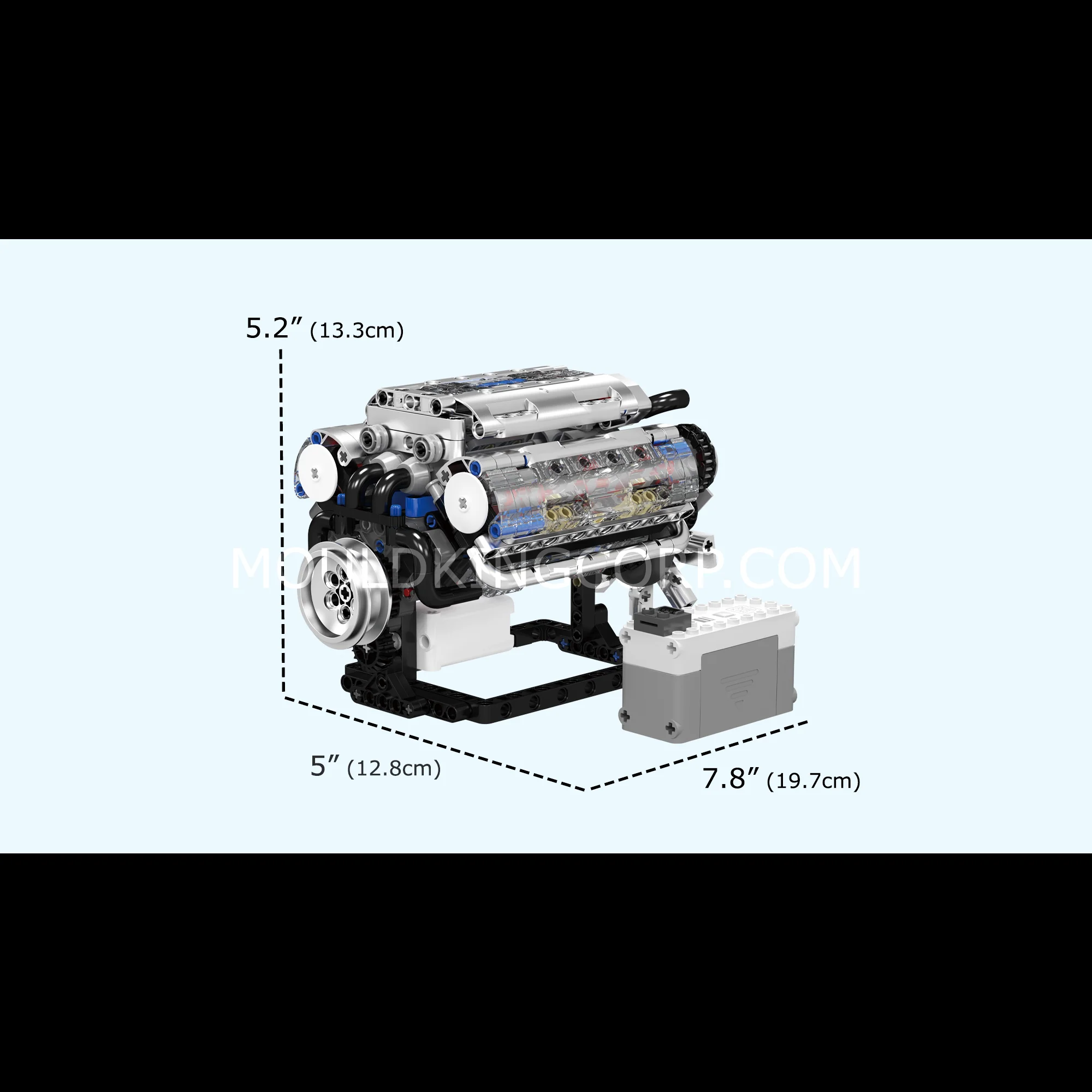 Mould King 10088 Motorised V8 Engine Building Set | 535 Pcs - Image 6