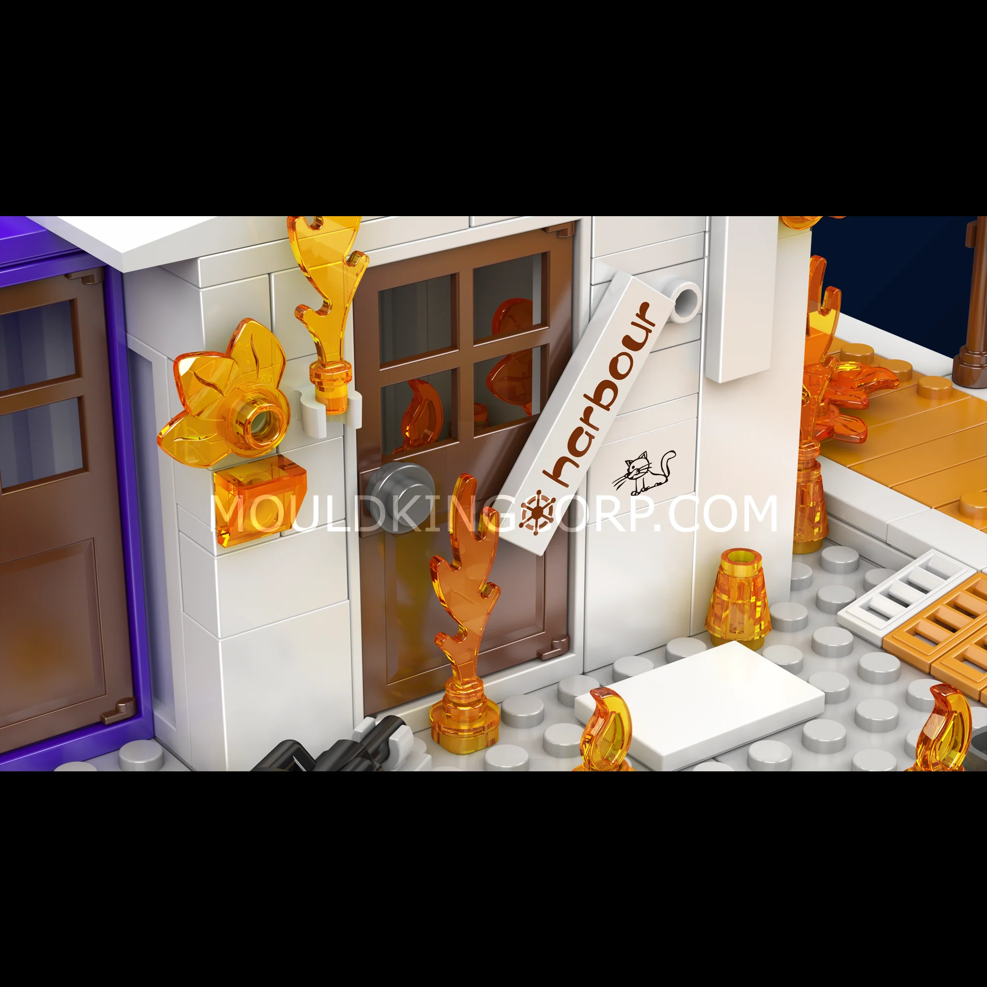 Mould King 10144 Dock Fire & Kitten Rescue Building Set | 588 Pcs - Image 3