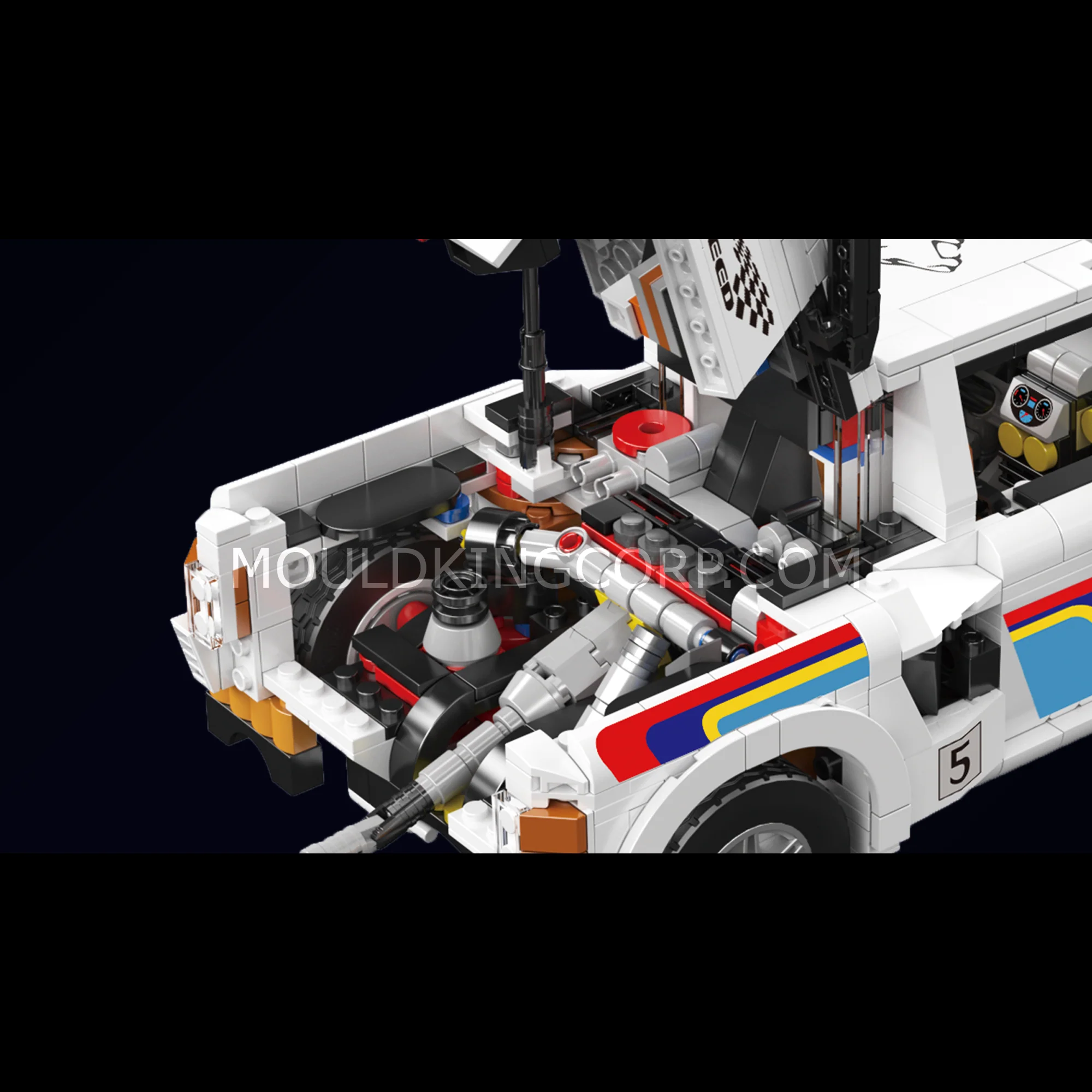 Mould King 10272 1980s Group B Rally Car Building Set | 1,477 Pcs - Image 2