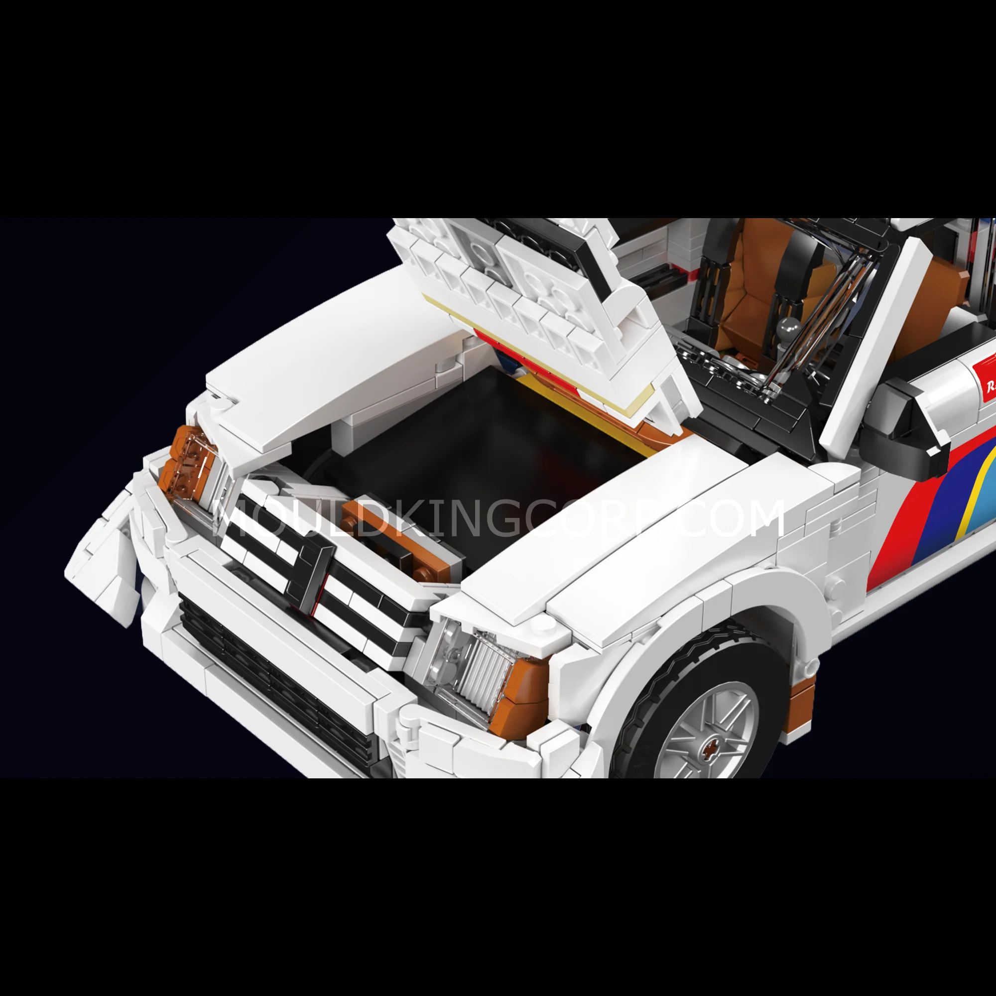 Mould King 10272 1980s Group B Rally Car Building Set | 1,477 Pcs - Image 3