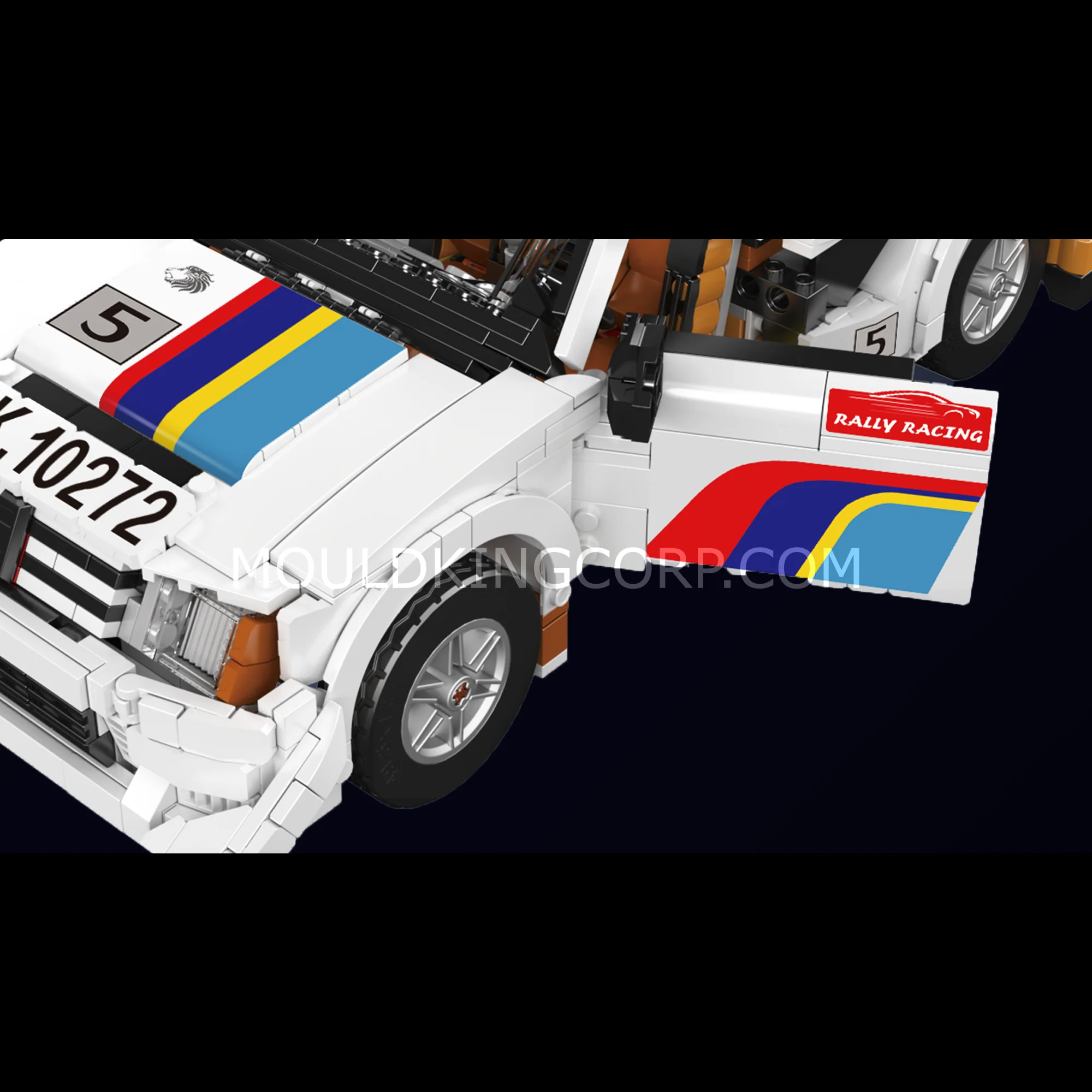 Mould King 10272 1980s Group B Rally Car Building Set | 1,477 Pcs - Image 4