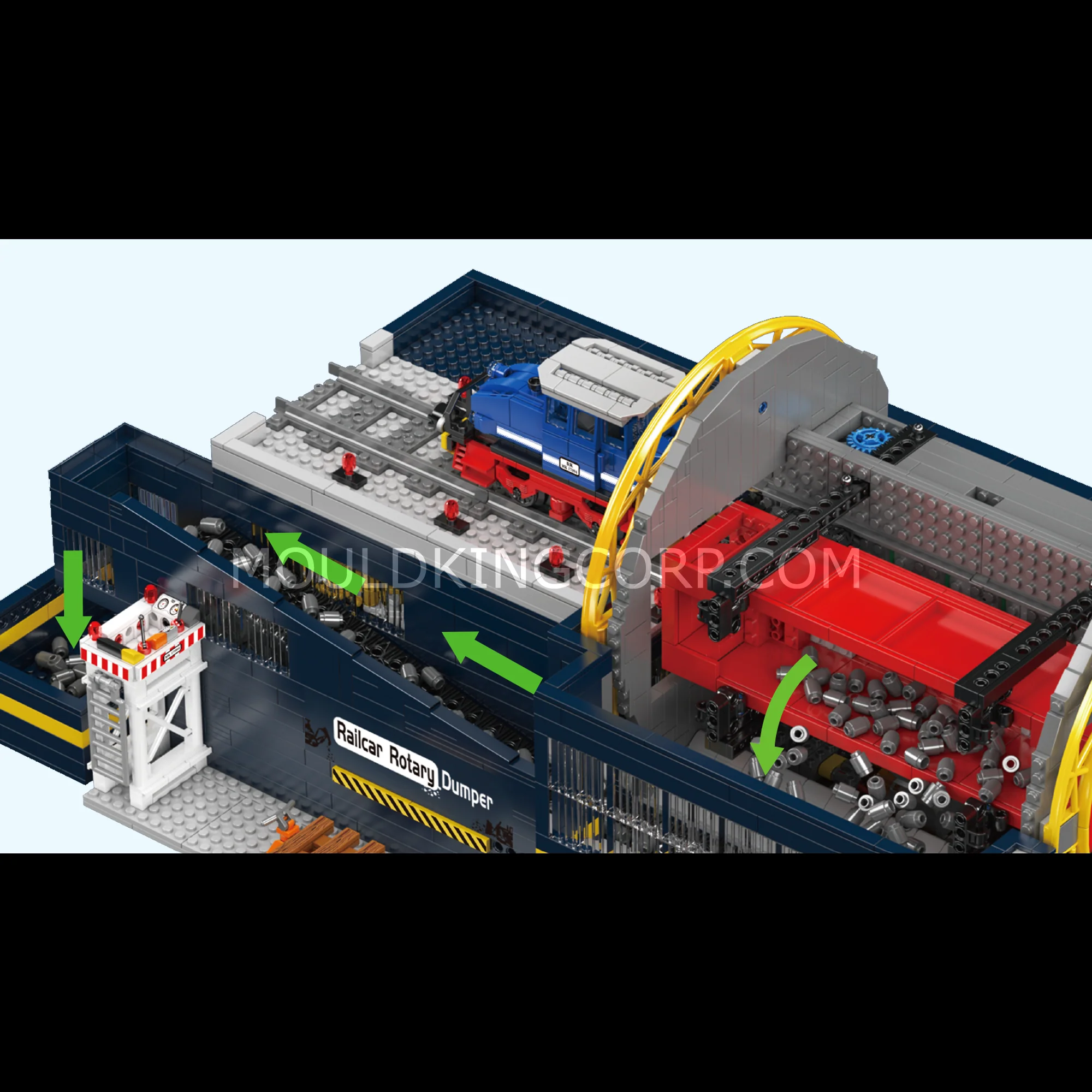 Mould King 17094 Railcar Rotary Dumper Engineering Building Set | 2,830 Pcs - Image 3