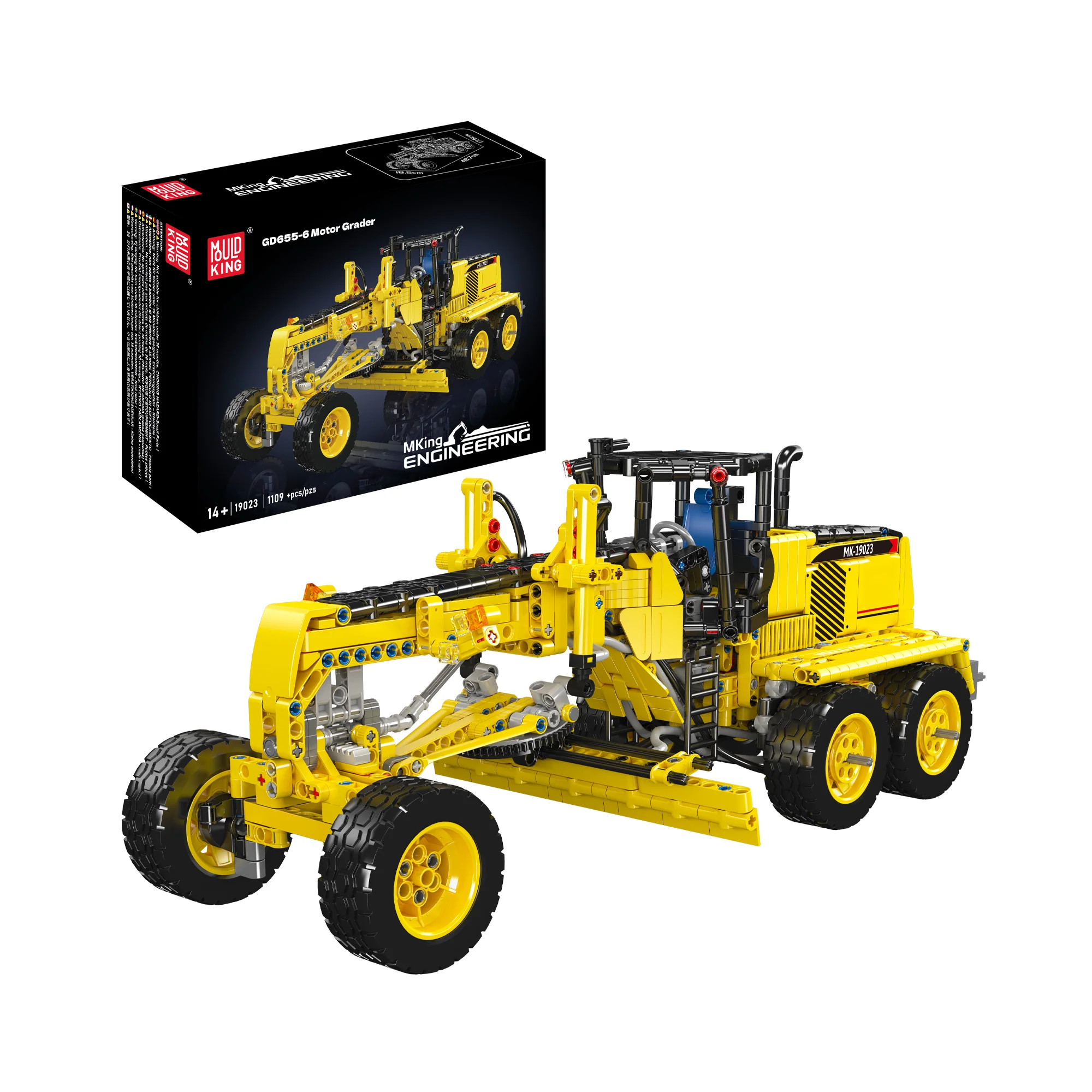 Mould King 19023 GD655-6 Motor Grader Building Set | 1,109 Pcs