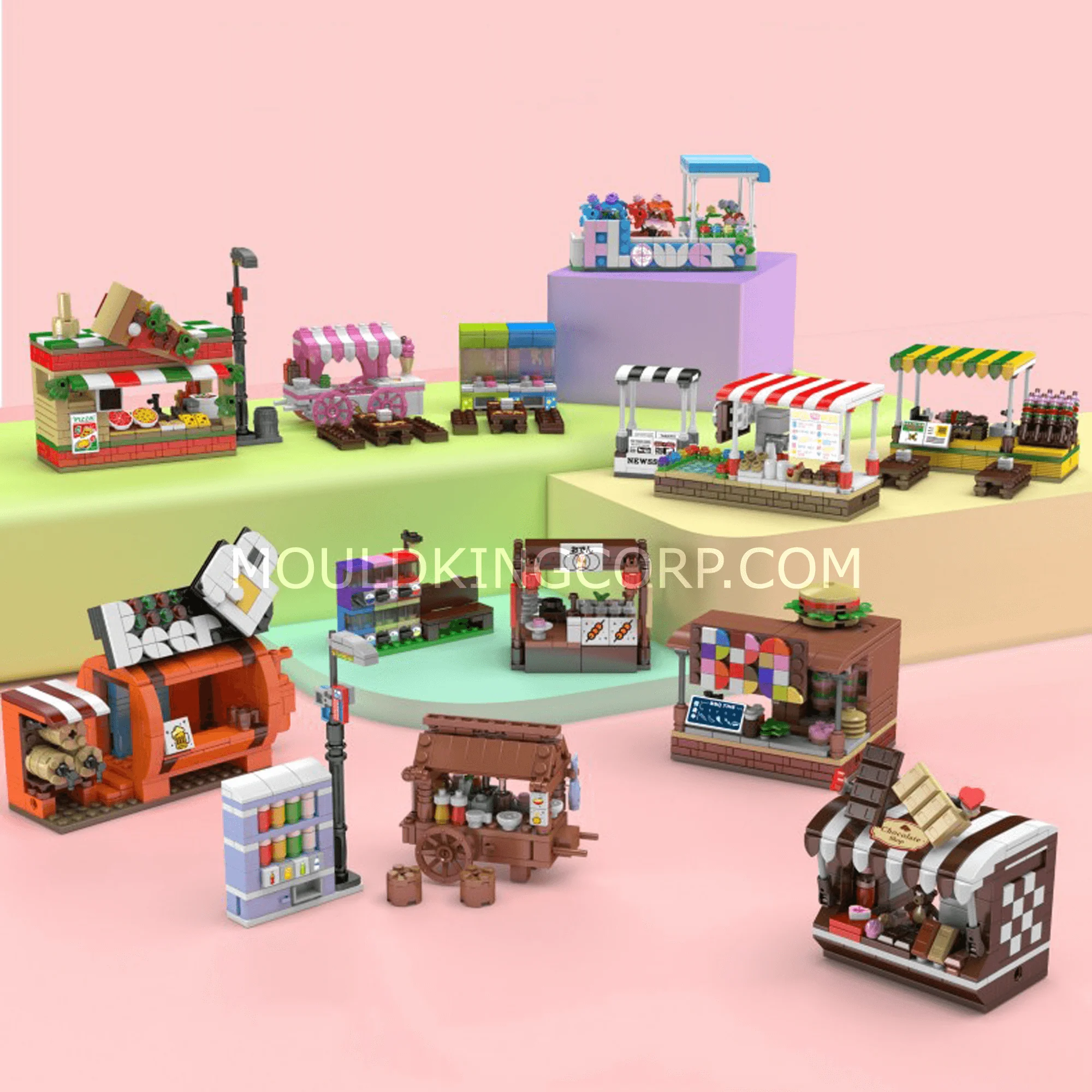 Mould King 24026 Ramen Stand & Vending Machine Building Set | 256 Pcs - Image 6