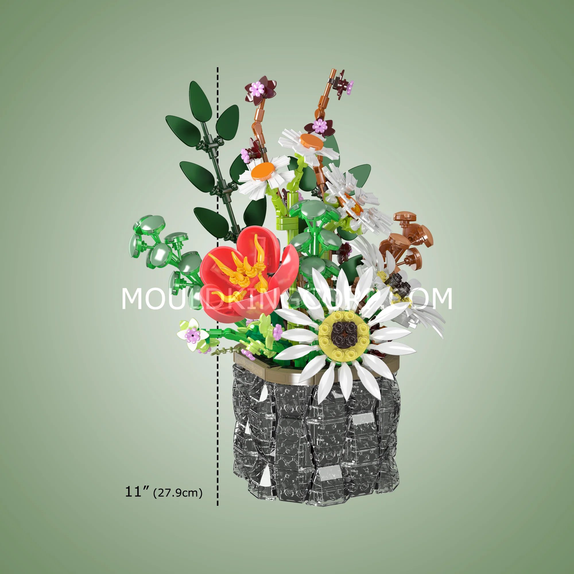 Mould King 24107 Daisy Flower Pot Botanical Building Set | 1,157 Pcs - Image 6