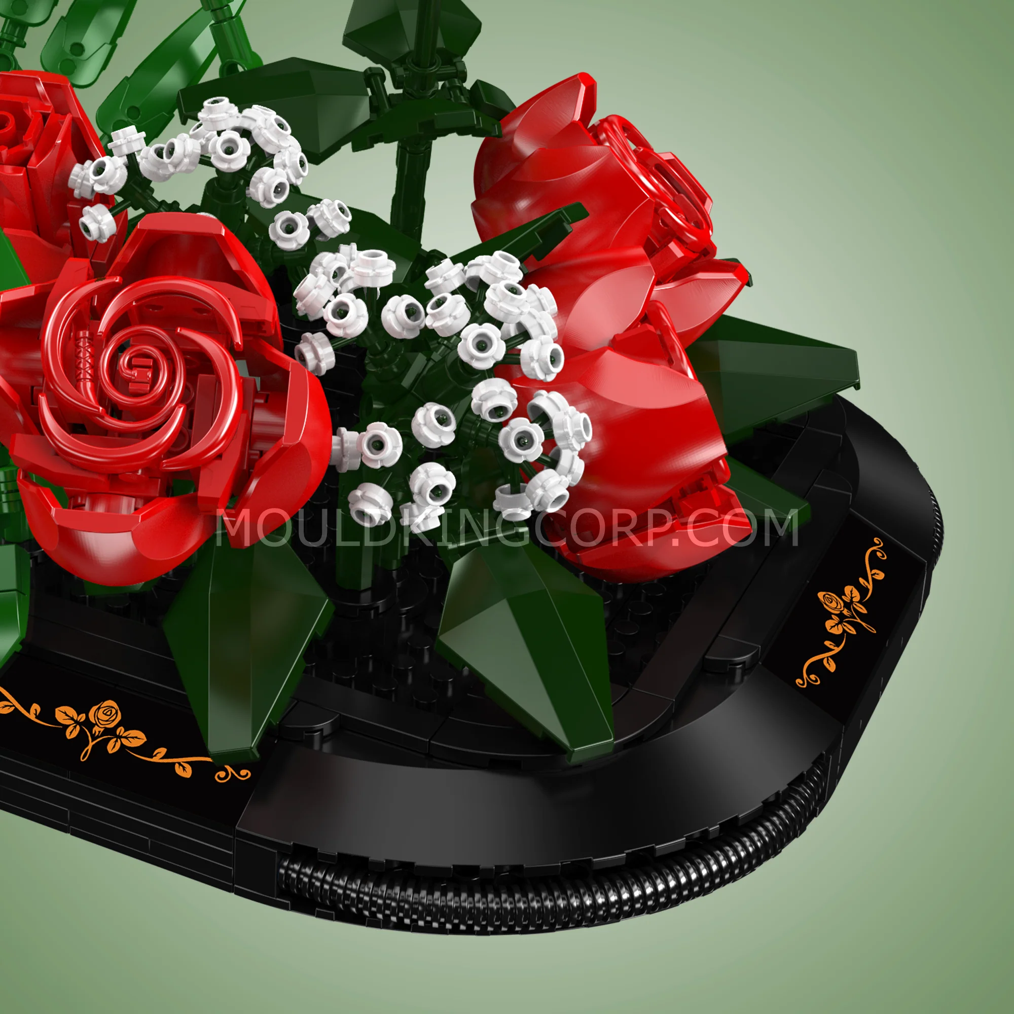 Mould King 24130 Red Rose & Baby's Breath Bouquet Building Set | 894 Pcs - Image 5