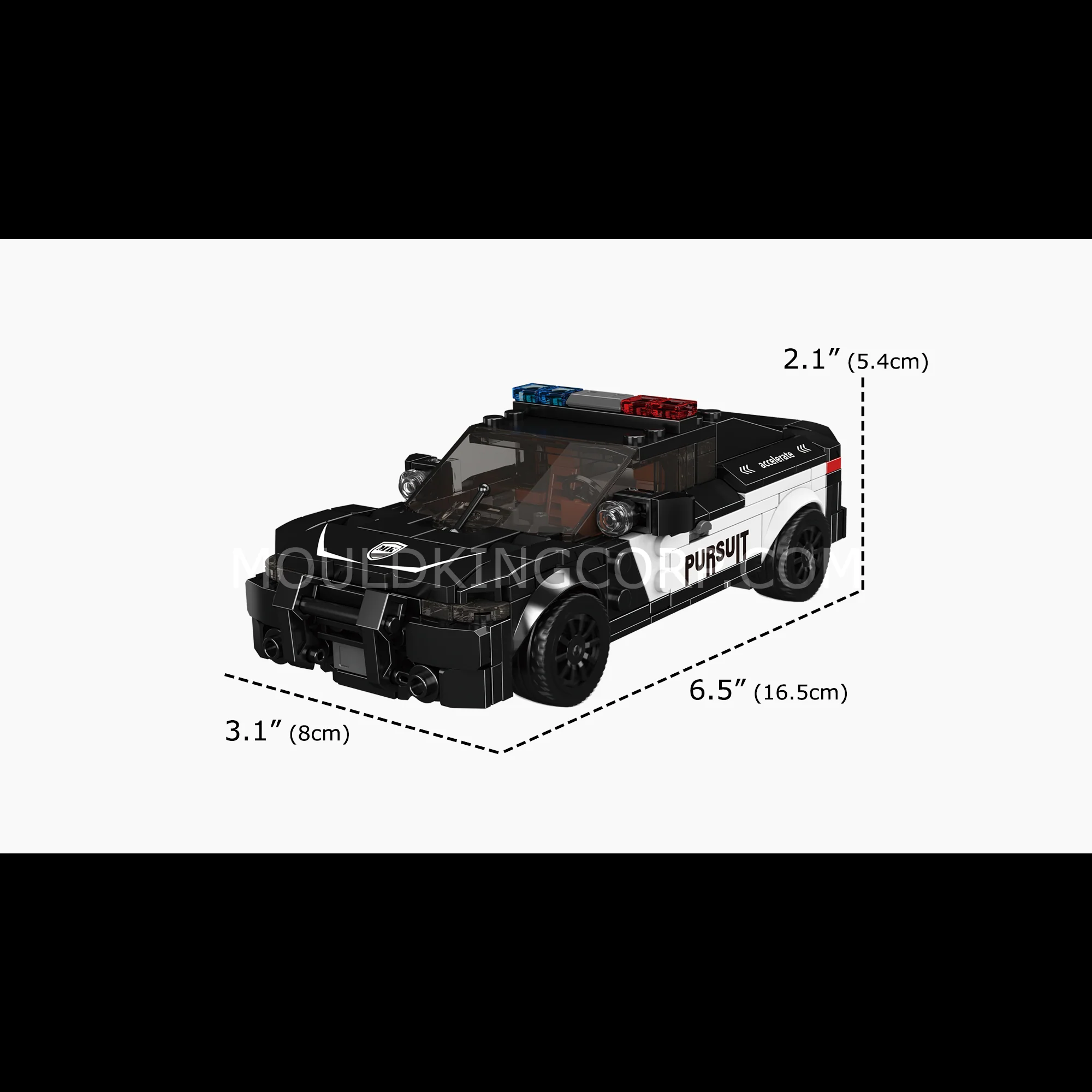 Mould King 27098 Challenger Police Car Building Set | 443 Pcs - Image 6