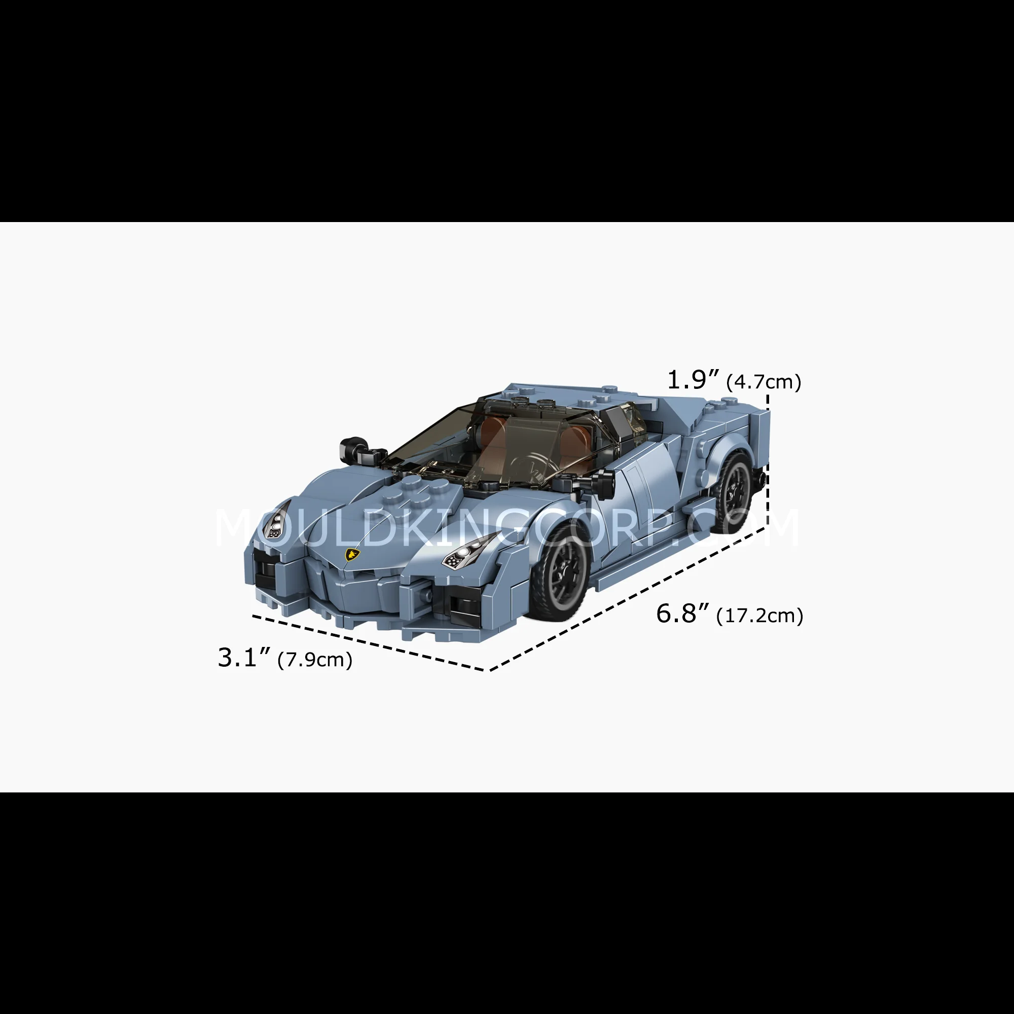 Mould King 27108 Reventón Blue Hypercar Model Building Set | 442 Pcs - Image 6