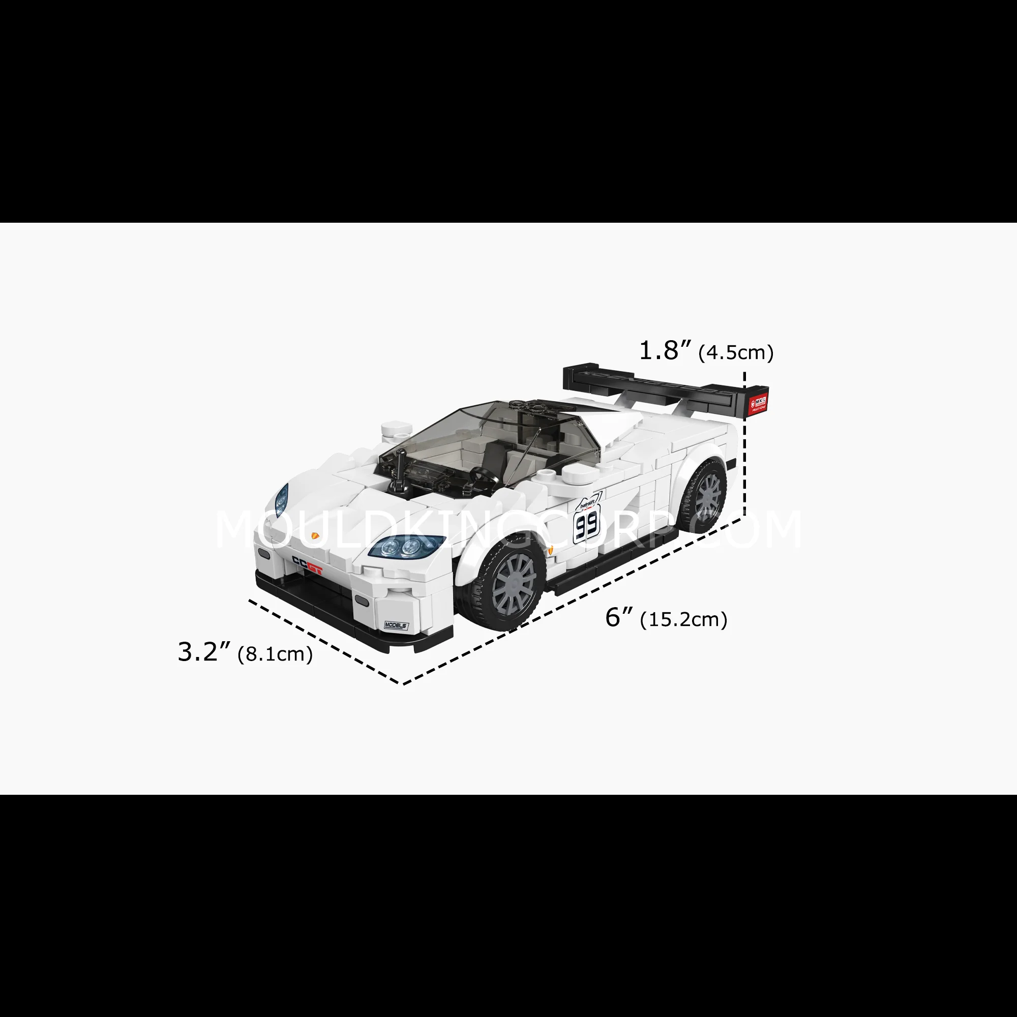 Mould King 27147 Swedish V8 GT Race Car Building Set | 376 Pcs - Image 6