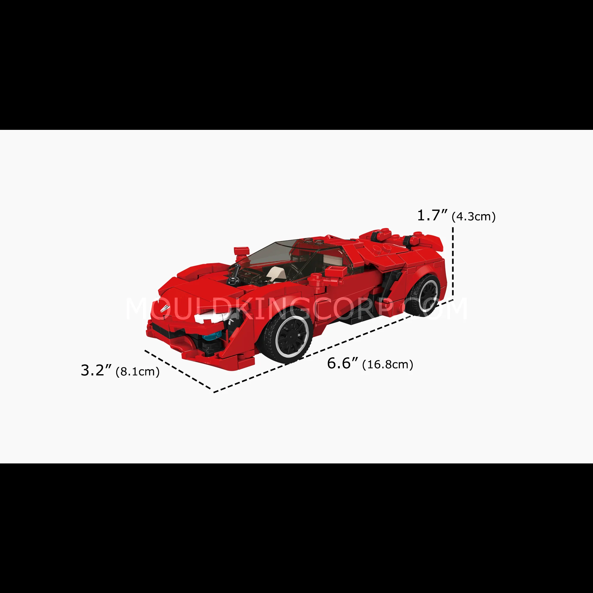 Mould King 27153 LK Angular Hypercar Building Set | 394 Pcs - Image 6
