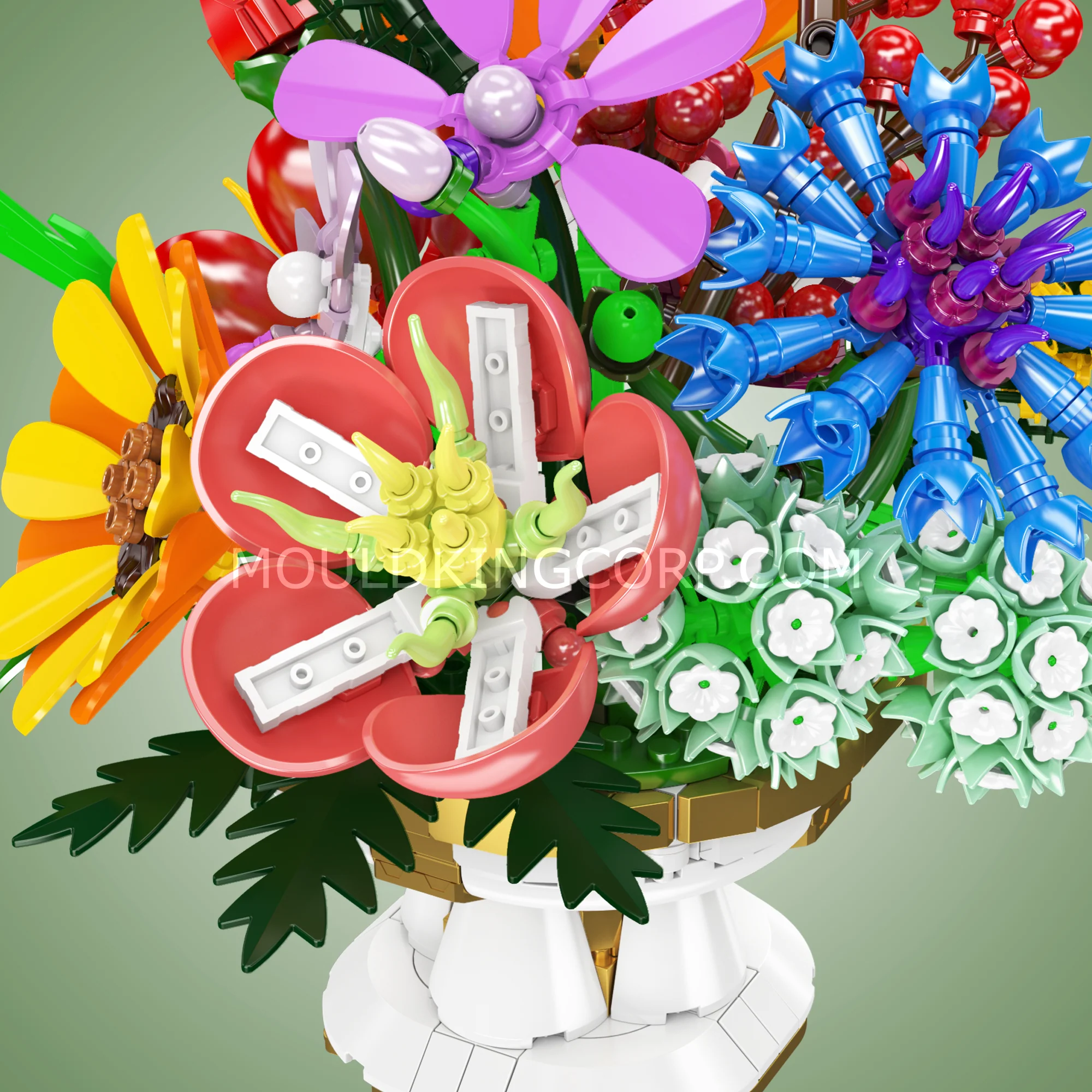 Mould King 24099 Dreamy Flower Bed Mixed Bouquet Building Set | 1,164 Pcs - Image 5