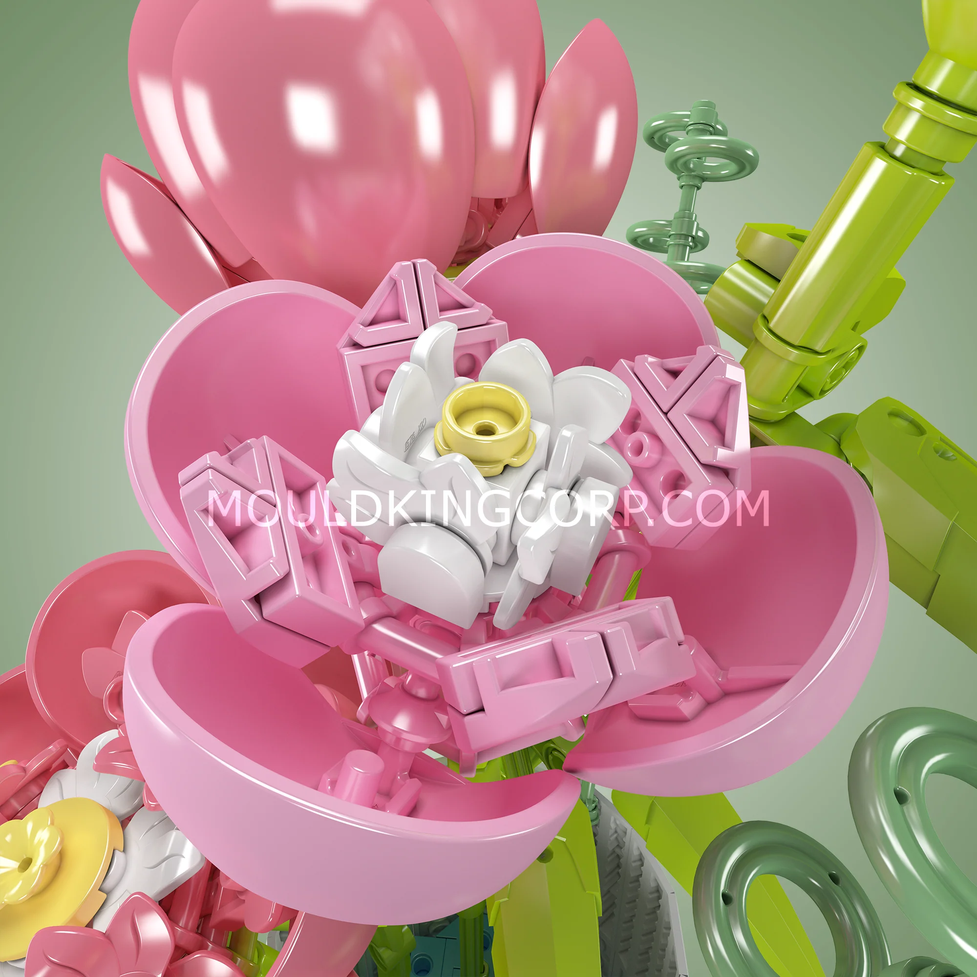 Mould King 10059 Peony Flowers Bouquet Building Set | 866 PCS - Image 2
