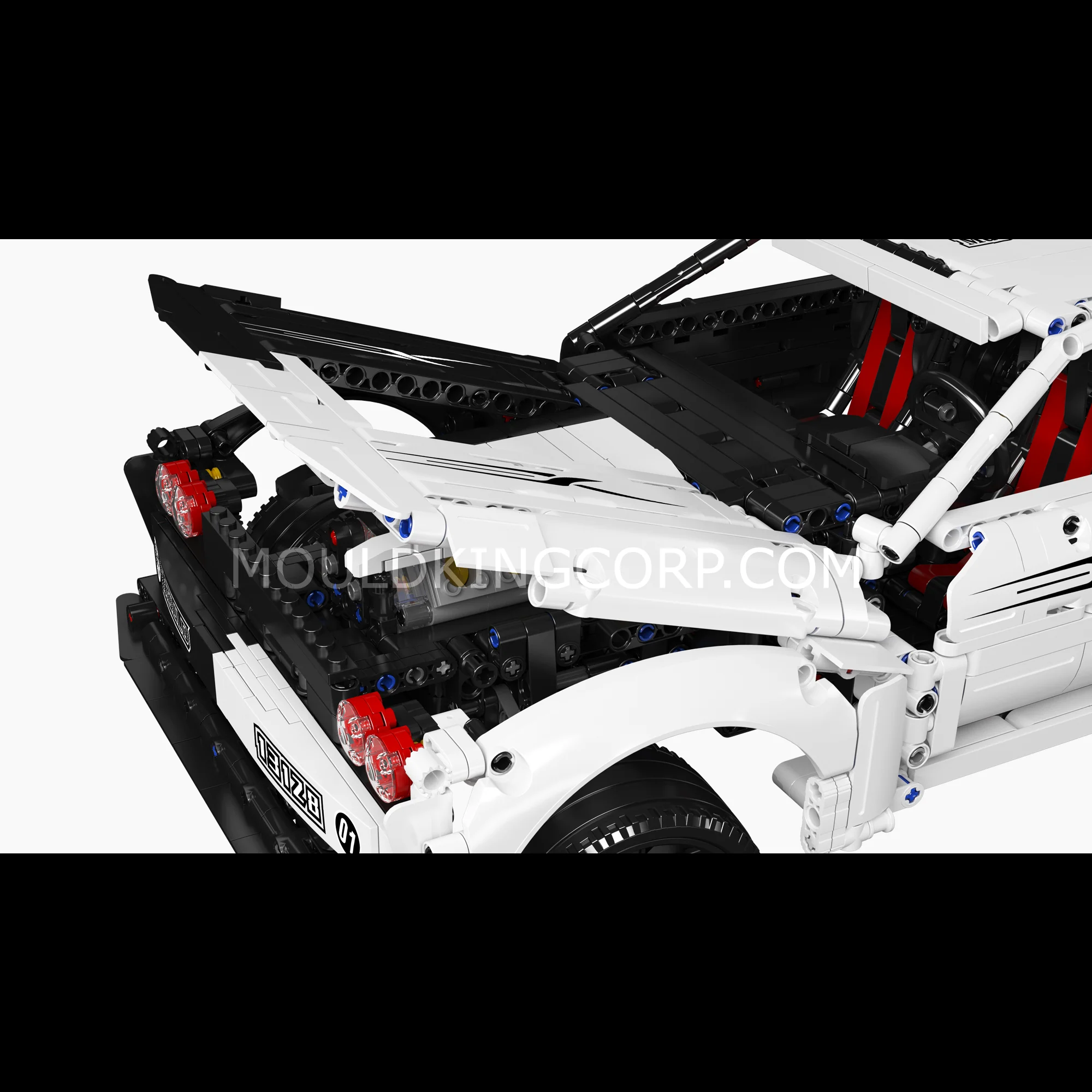 MOULD KING 13128 Remote Controlled Hellcat Muscle Car Building Set | 1678 PCS - Image 4