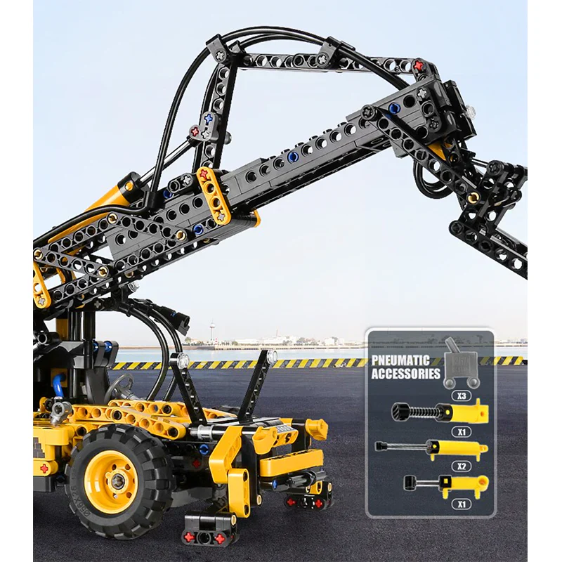 MOULD KING 19009 Pneumatic Forklift Building Toy Set | 803 PCS - Image 8